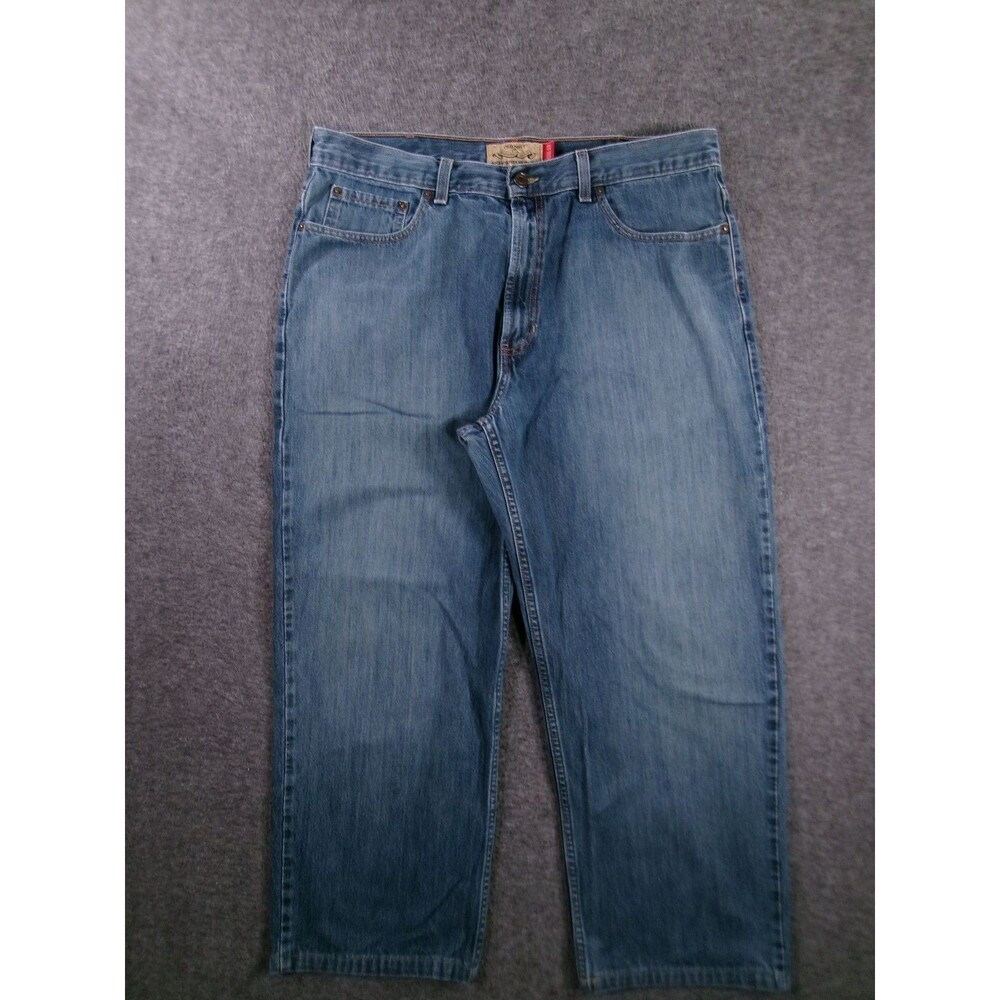 Vinateg Old Navy Jeans Mens 38X27 Blue Straight Leg Regular Fit Y2K Tag 38X30